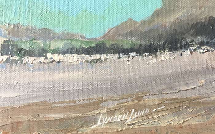 ORIGINAL SOUTH AFRICAN ARTIST - LYNDEN LUND - HUGE  OIL PAINTING ON CANVAS `ON THE PASS`