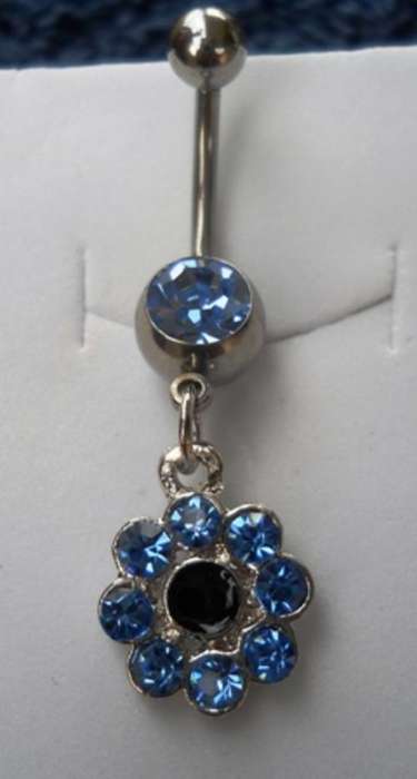 Beautiful Blue "Flower" - Belly Ring