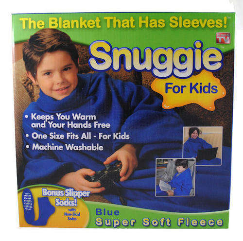 SNUGGIE FOR KIDS, THE BLANKET WITH SLEEVES BLUE, RED OR PINK (NO SOCKS)
