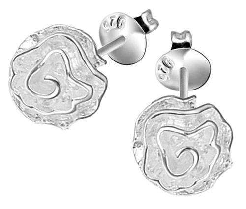 Gorgeous 925 Sterling Silver Filled  Rose  Stud Earrings