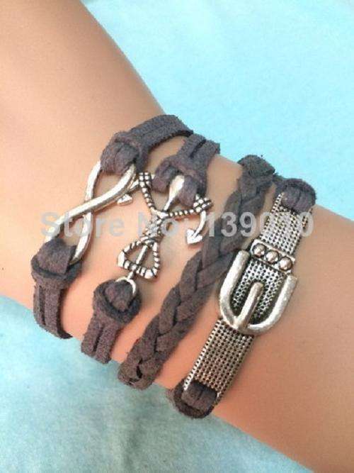 Infinity Belt Anchor Bracelet Available in Pink Brown, Green, White