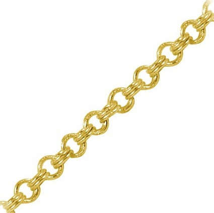 2 YEAR GUARANTEE!! 3 MM GOLD DOUBLE LINKS ROLO CHAIN NECKLACE 52cm