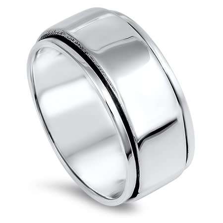 Solid Stainless Steel Men's/Ladies Spinner Wedding Ring Size 10