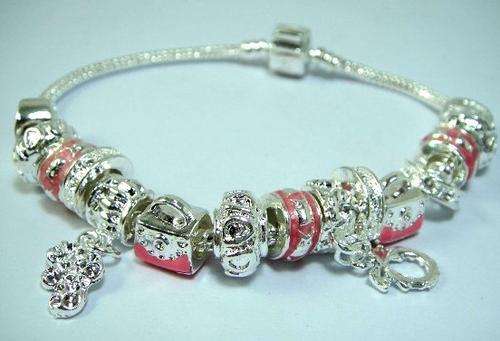 Gorgeous Mixed  Beads Padora Bracelet in Silver