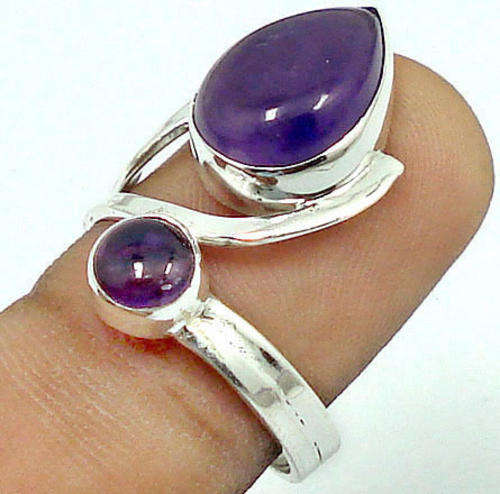 GORGEOUS AMETHYST SOLID 925 STERLING SILVER RING #8