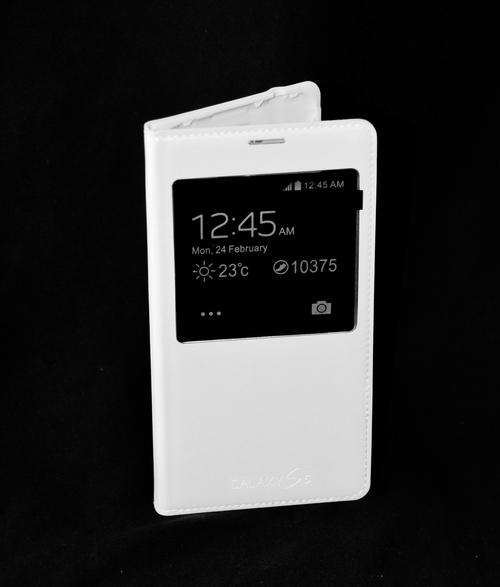 Flip cover with window for Samsung Galaxy S5 - Pearl White