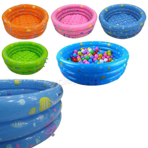 80CM Round Inflatable 3 Ring Swimming Swim Pool Children Kid Toddler Outdoor