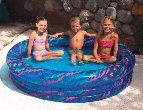 80CM Round Inflatable 3 Ring Swimming Swim Pool Children Kid Toddler Outdoor