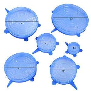 6 Pack Stretch Reusable Silicone Seal Cover