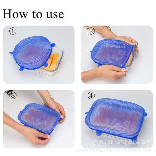 6 Pack Stretch Reusable Silicone Seal Cover