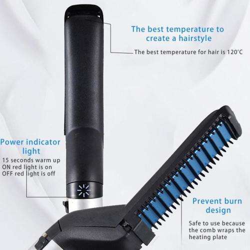 Men's Beard and Hair Curling Straightener Modelling Comb