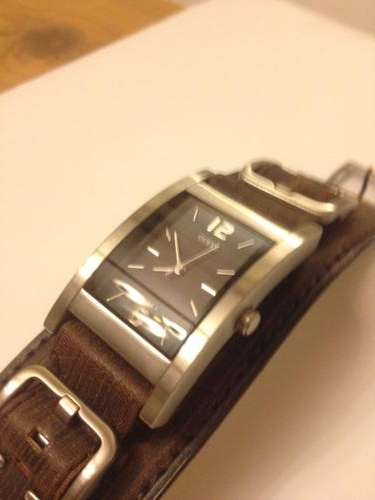 Guess watch with leather strap