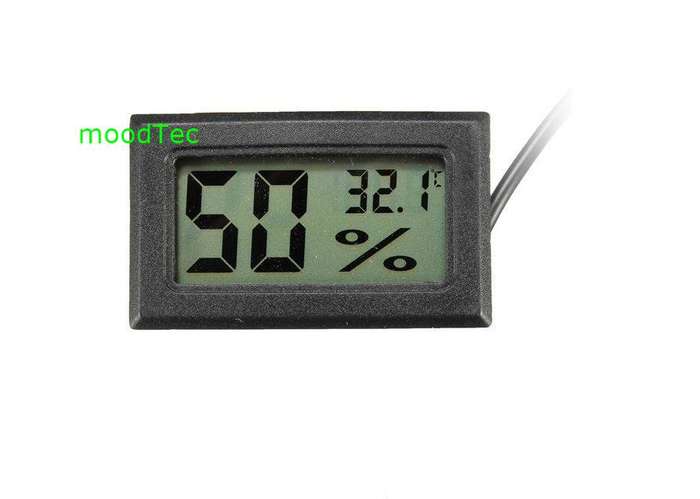 Black LCD Digital Thermometer Hygrometer Humidity Temp Temperature Monitor (In Stock)