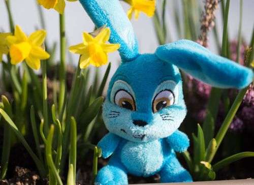 Long Ear Turquoise Blue Migros Easter Baby Bunny, Frey soft toy!  20cm.