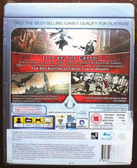 PS3 - Assassins Creed II: Game of The Year - Platinum Edition.
