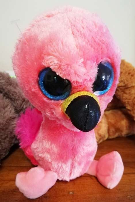 TY Silk.  Gilda Beanie Boo Plush Flamingo.  35cm.