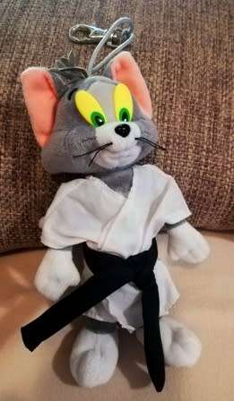 Tom from `Tom and Jerry` in a Karate suit! Cute Key Clip! 19cm.