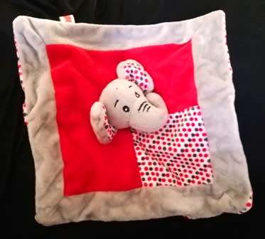 Cute Elephant -  Baby Comfort/Toy Blanket made by Knax. 25cm.
