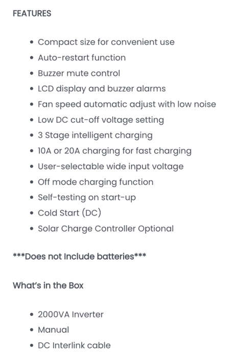 BRAND-NEW PSS BLUSKY 2KVA,1600W INVERTER WITH BUILT IN CHARGER