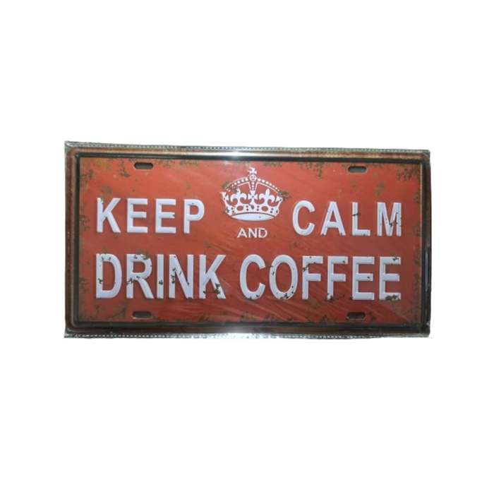 Keep Calm and Drink Coffee Metal Wall Art