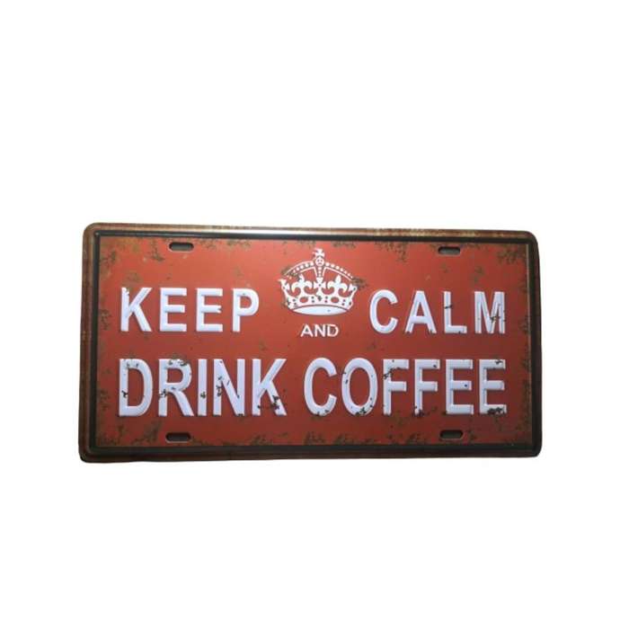 Keep Calm and Drink Coffee Metal Wall Art