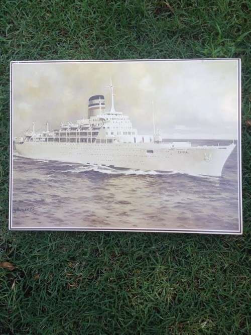 Set of 8 Cork Backed Placemeats Depicting Safmarine Ships(Ideal for wall mounting)