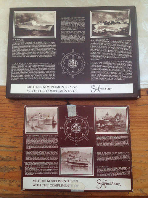 Set of 8 Cork Backed Placemeats Depicting Safmarine Ships(Ideal for wall mounting)