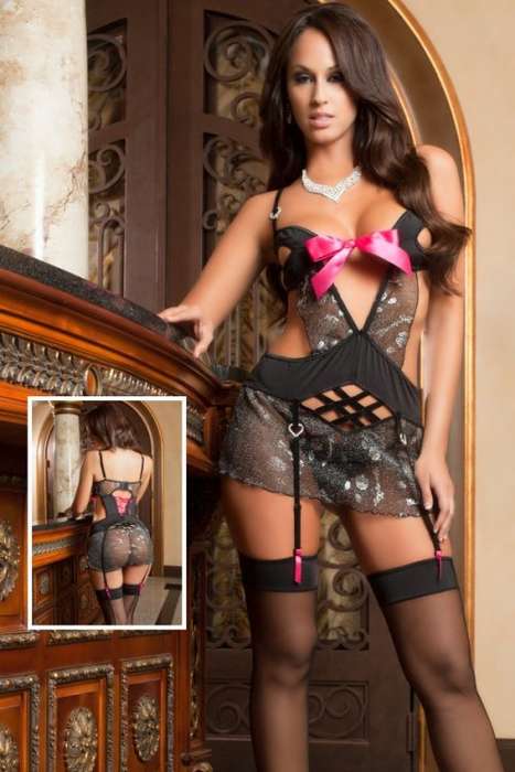 PRETTY PINK BOW BUSTIER