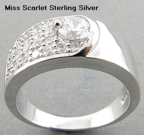 GENUINE STERLING SILVER SIMULATED DIAMOND RING
