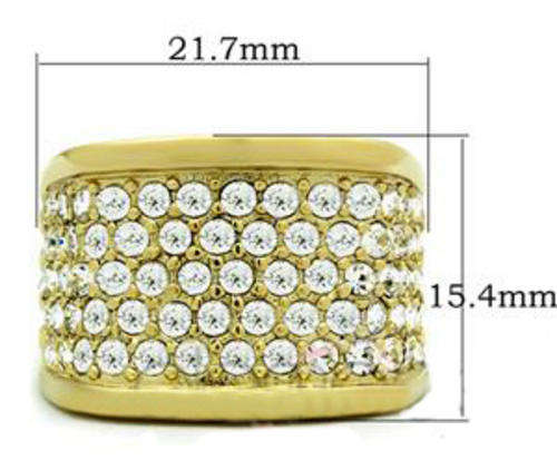 STUNNING  YELLOW GOLD PLATED SIMULATED DIAMOND LADIES RING