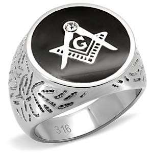 STAINLESS STEEL SIMULATED DIAMOND RING