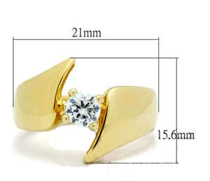 STUNNING YELLOW GOLD PLATED SIMULATED DIAMOND LADIES RING
