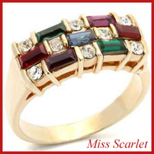 Multi Coloured Cubic Zirconia Ring