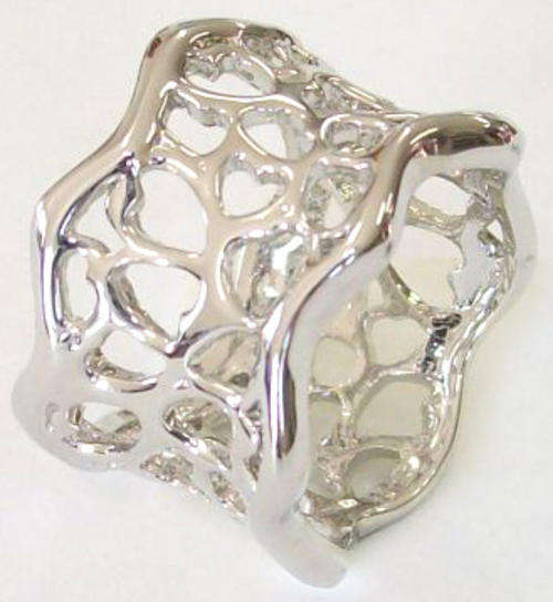 UNUSUAL 18ct WHITE GOLD PLATED RING
