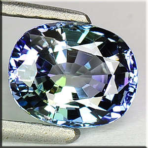 MAGICAL TRI-COLOUR TANZANITE! VIOLET-BLUE-GREEN! VERY RARE!  1.660CTS  Clarity : Vs1