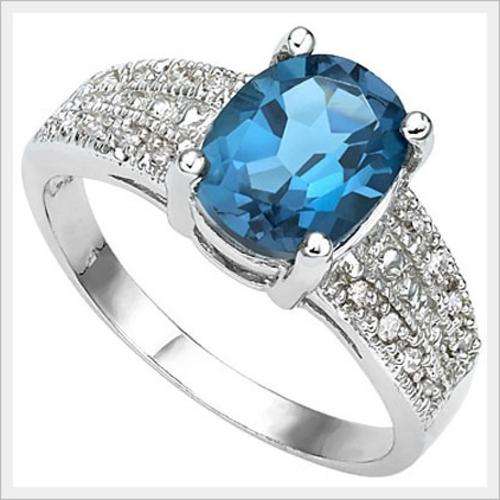 STRIKING!! 10K SOLID WHITE GOLD BRAZILIAN TOPAZ & DIAMOND RING ! 2.420CTS VALUE : R13'112.00