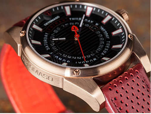 LATE ENTRY I DETOMASO® BUSINESS PUNK MEN JAPANESE QUARTZ DAY/DATE DISPLAY LEATHER STRAP WATCH