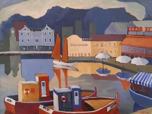THE V&A WATERFRONT (of Old) - An original painting by Liz Fitzhenry