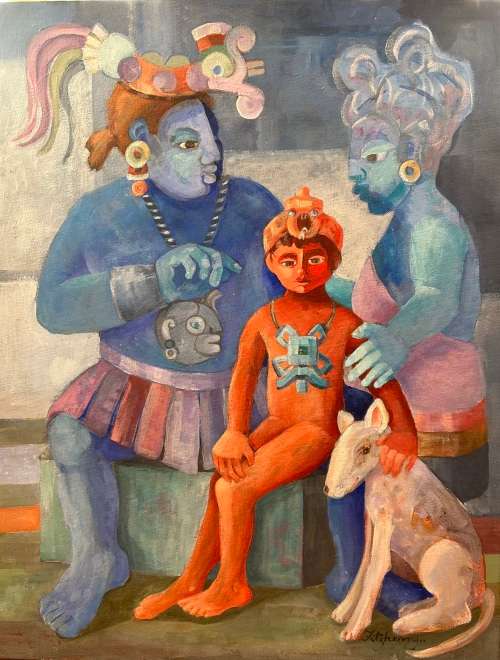 MAYAN FAMILY - An original painting by Liz Fitzhenry