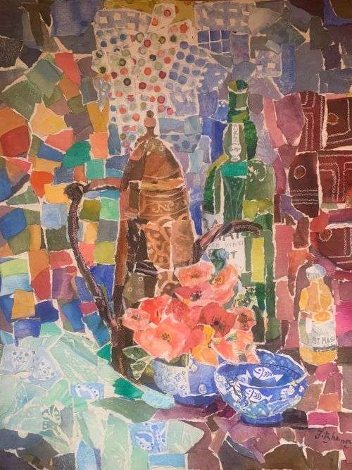 COFFEE POT COLLAGE - An original painting by Liz Fitzhenry