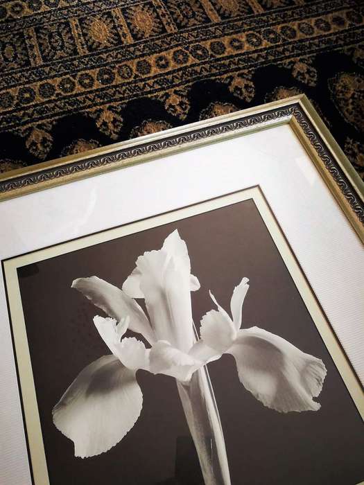 Block Mounted Sepia Print in a Stylish Silver Frame.
