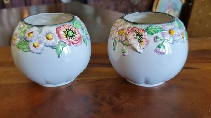 Rare Carlton Ware Anenome Ball Vases.