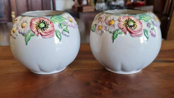 Rare Carlton Ware Anenome Ball Vases.