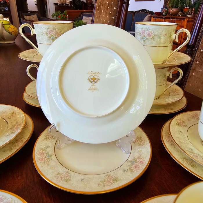 Discover the Timeless Elegance of Noritake Willowbrook Bone China - 8 Trio Sets Available