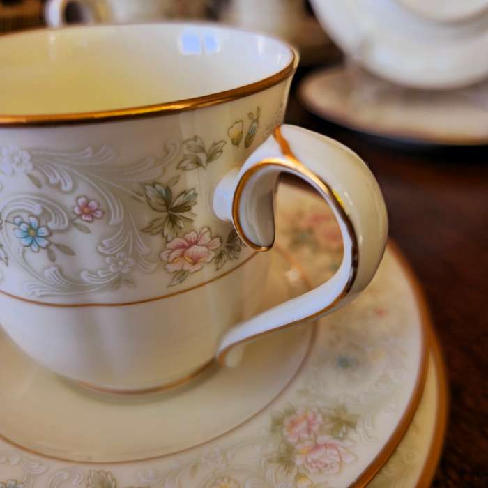 Discover the Timeless Elegance of Noritake Willowbrook Bone China - 8 Trio Sets Available