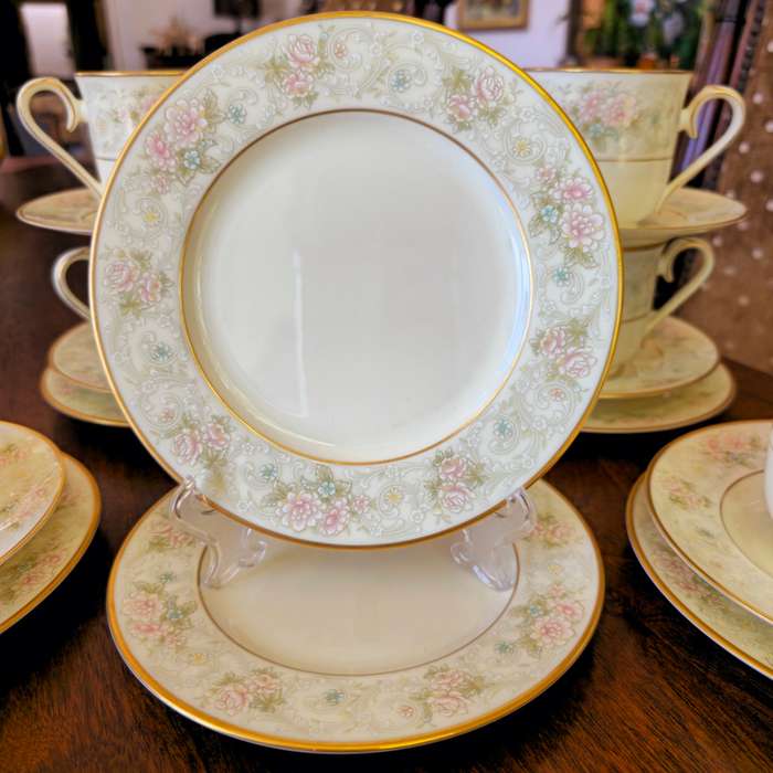 Discover the Timeless Elegance of Noritake Willowbrook Bone China - 8 Trio Sets Available