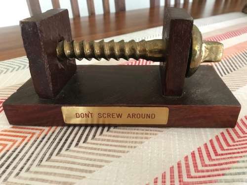 VINTAGE RAILWAY SLEEPER SCREW -  BAR OR DESKTOP ITEM