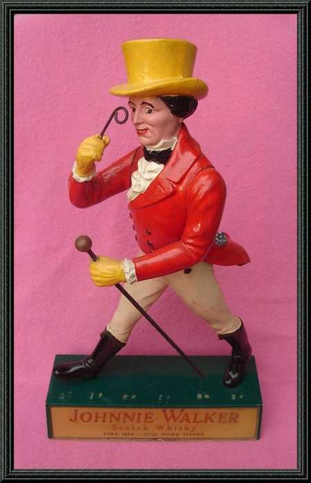 Large Vintage Advertising Figurine " Johnnie Walker " Scotch Whisky  -  from Blisful
