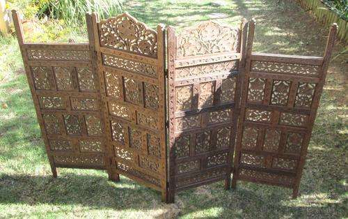 Vintage Hand Carved Wooden Screen from Blisful