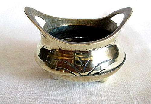 Vintage Solid Brass Footed Incense Burner from Blisful